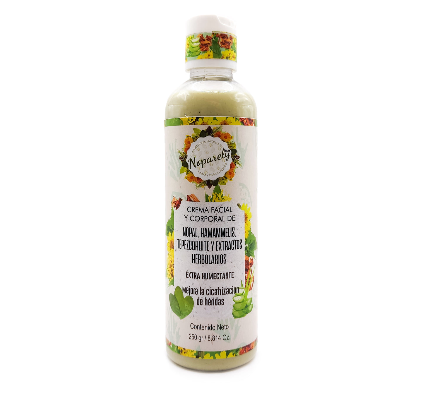 Crema Facial y Corporal de Nopal, Hamammelis, Tepezcohuite y Extractos Herbolarios
