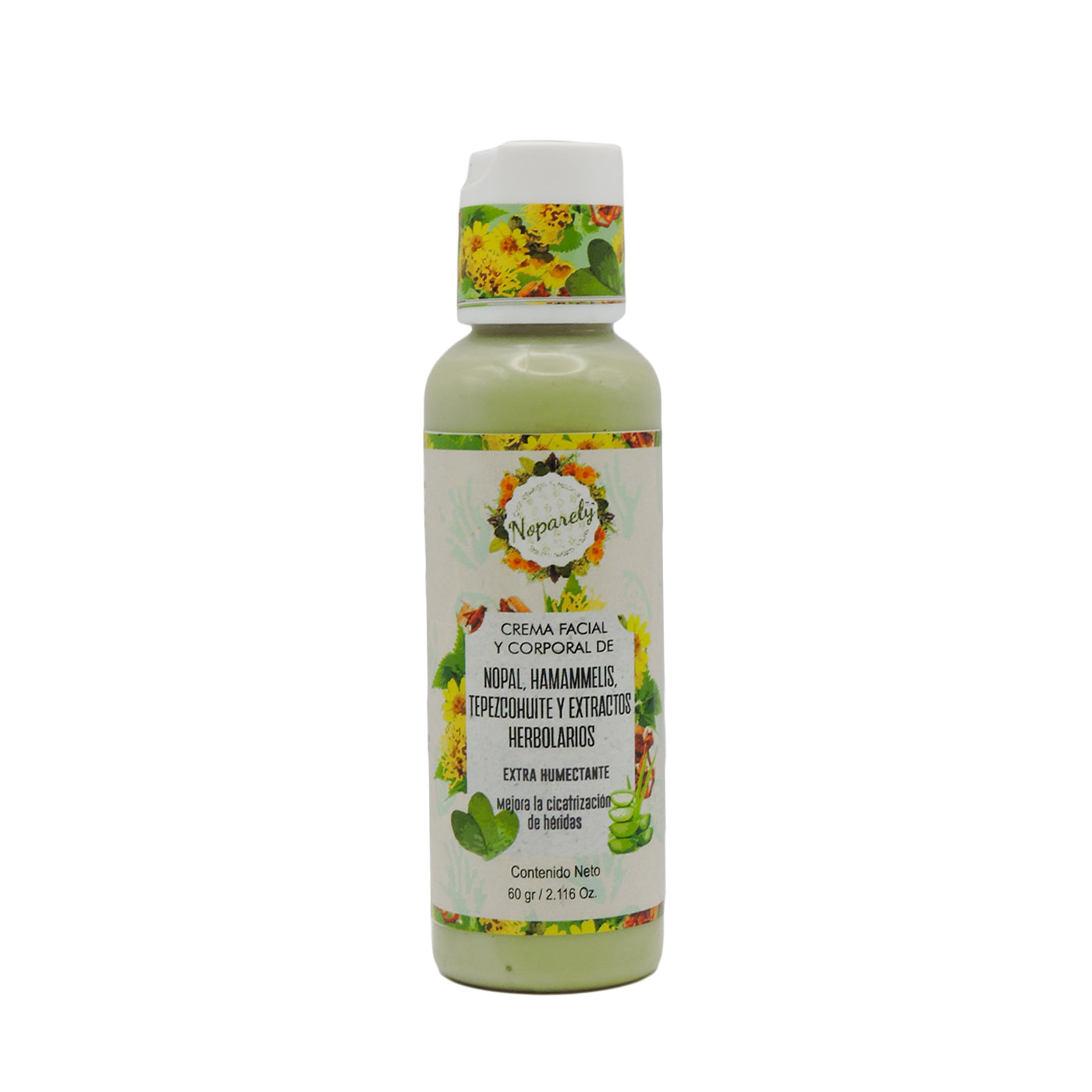 Crema Facial y Corporal de Nopal, Hamammelis, Tepezcohuite y Extractos Herbolarios