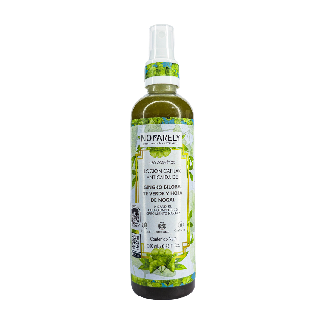 Loción Capilar Anticaída de Gingko Biloba, Té Verde y Hoja de Nogal