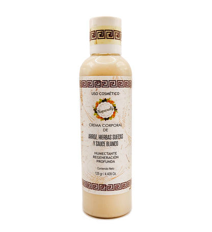 Crema Corporal de Arroz, Hierbas Suecas y Sauce Blanco
