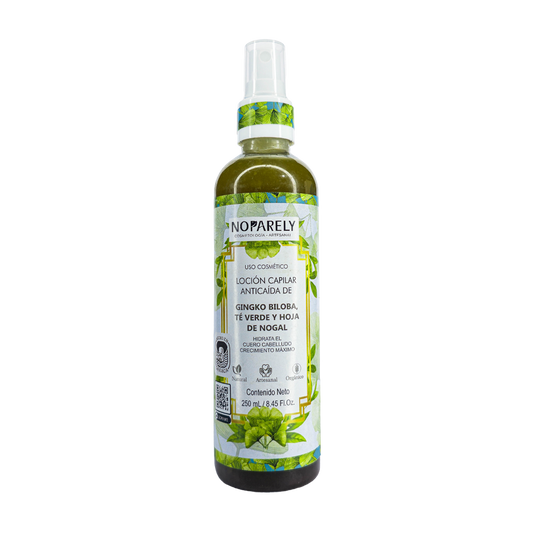 Loción Capilar Anticaída de Gingko Biloba, Té Verde y Hoja de Nogal