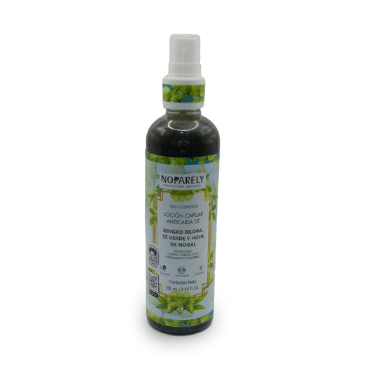 Loción Capilar Anticaída de Gingko Biloba, Té Verde y Hoja de Nogal