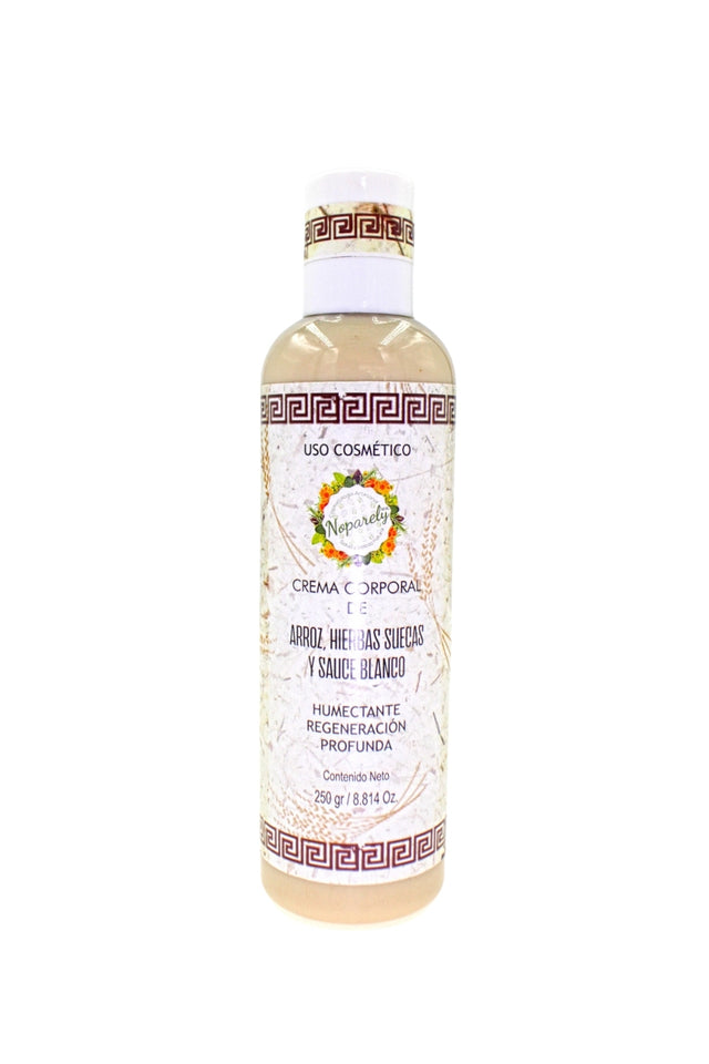 Crema Corporal de Arroz, Hierbas Suecas y Sauce Blanco